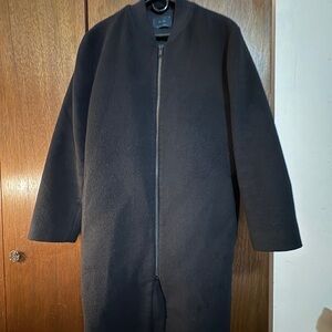 Oak + Fort Black Long Coat (Size Large)